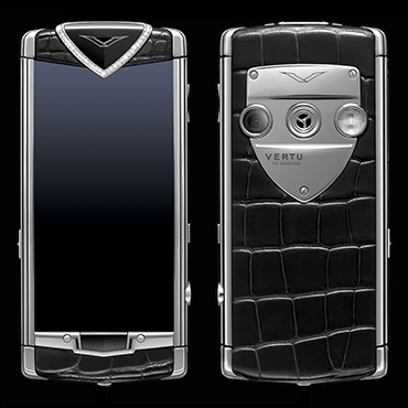 Vertu Constellation T Bleck Crocodile Полированная сталь, черная крокодиловая кожа, бриллианты