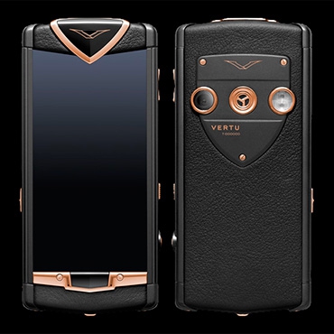 Vertu Constellation T Нержавеющая сталь с PVD покрытием, красное золото, черная кожа