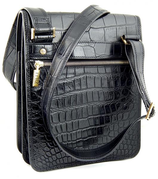 Планшет ZILLI, сумка, кожа крокодила