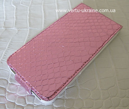 Чехол к iPhone5 из розового питона